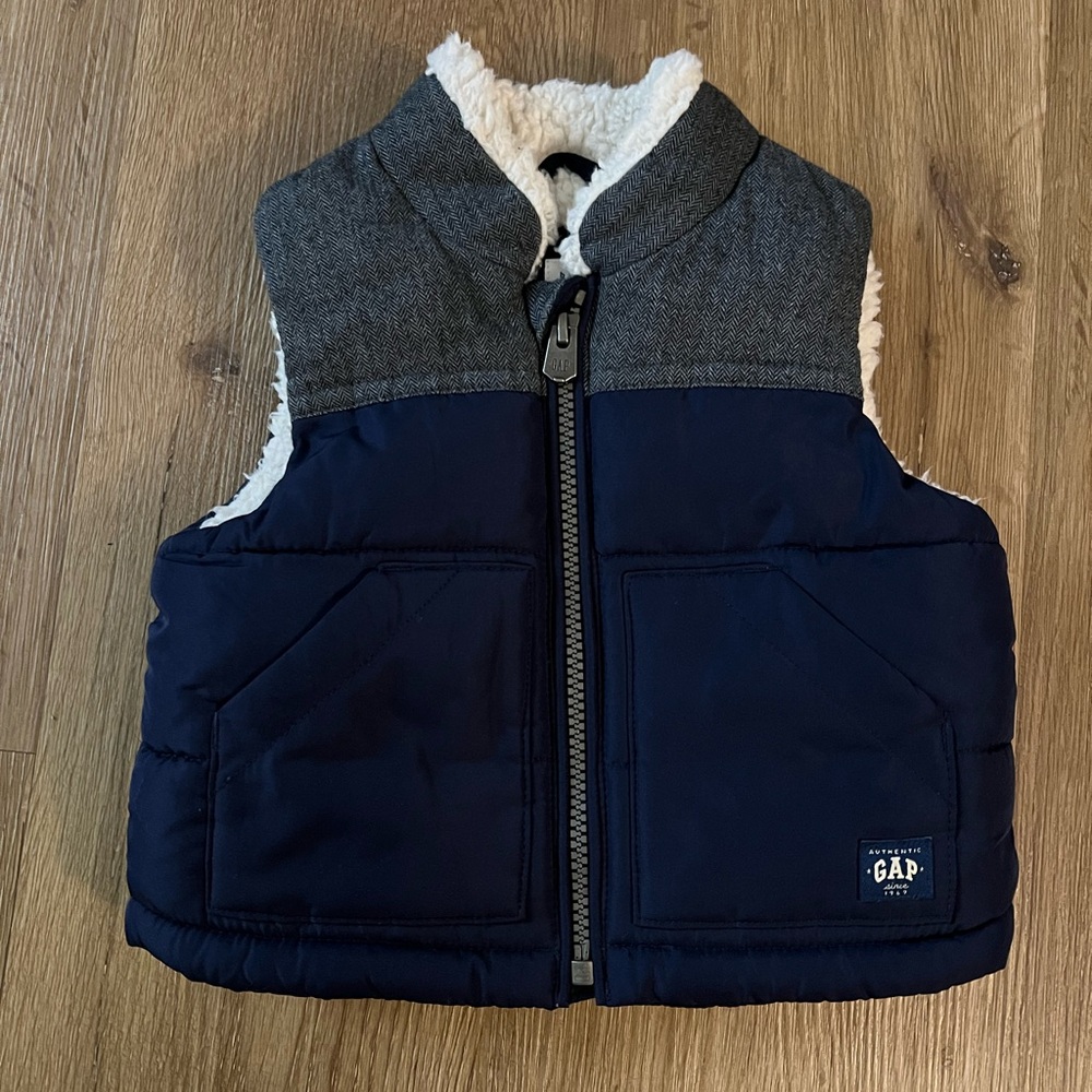 Baby GAP Kids Navy and Gray Vest